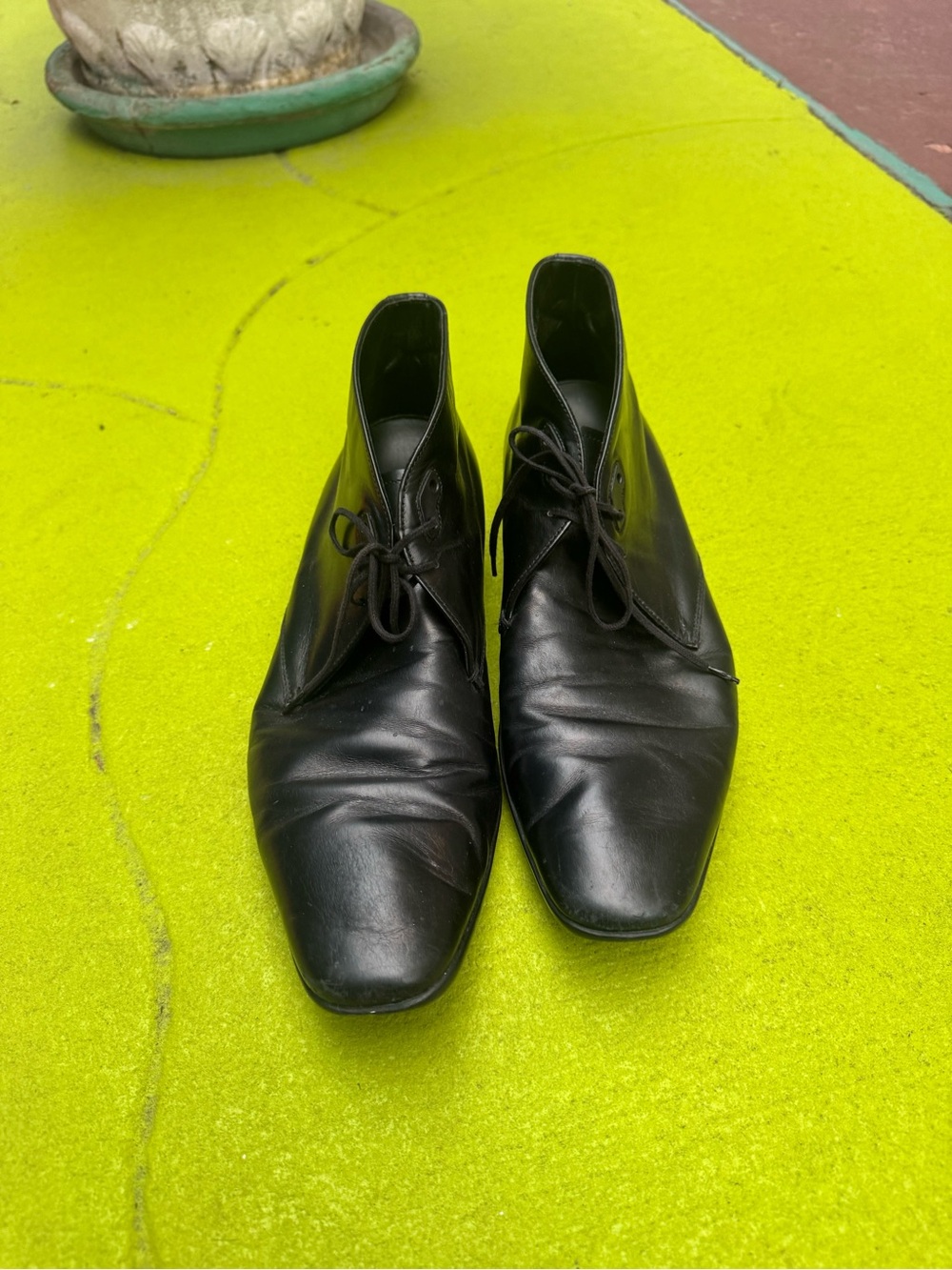 Prada Sport Black Leather Chukka Boots US 10 EU 44 Made In Italy